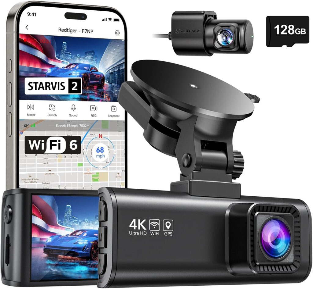 REDTIGER 4K Dash Cam Front Rear